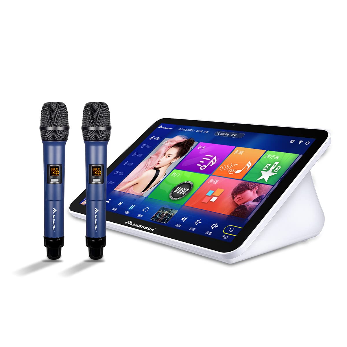 Chinese Karaoke Machine,Touch Screen Phone Remote & App Control Cloud Download Songs All In One Karaoke System,KTV Singing Karaoke Player for Family Bar Home Party