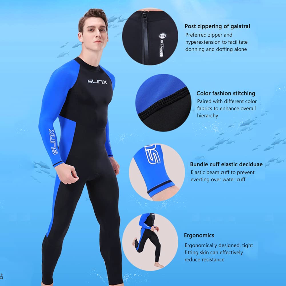 RZJZGZ Full Body Dive Wetsuit 3mm Thermal Long Sleeve Neoprene Wetsuits (Medium)