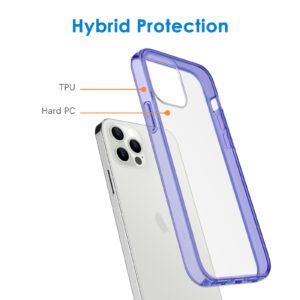 JETech Case for iPhone 12/12 Pro 6.1-Inch, Non-Yellowing Shockproof Phone Bumper Cover, Anti-Scratch Clear Back (Purple)