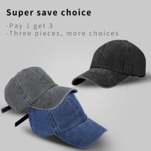 3 Pack Unisex Vintage Washed Distressed Baseball-Cap,Retro Adjustable Dad Hats,Baseball Hat for Men Women