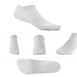 BONISTO Cotton Ankle Socks - 6 Pairs Mens Athletic Low Cut Socks - Soft Sneaker Socks (Medium, White)