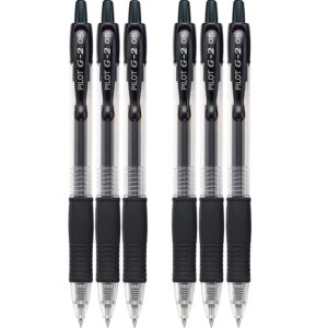 PILOT G2 Premium Refillable & Retractable Rolling Ball Gel Pens, Extra Fine Point, Black Ink, 6 pack