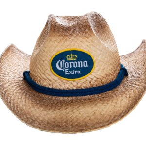 Men's Corona Extra Straw Beach Cowboy Hat with Curved Brim Tan