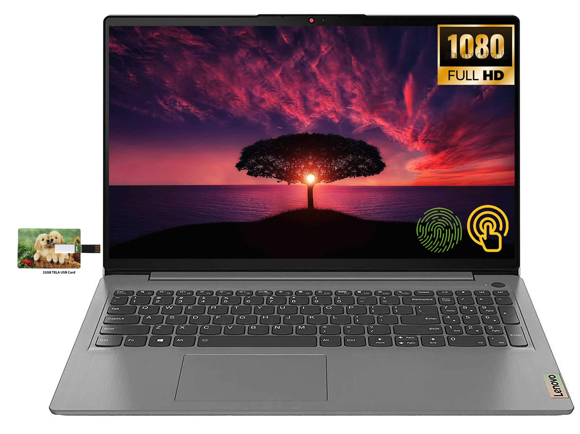 New Lenovo IdeaPad 3 Business Laptop, 15.6" FHD Touchscreen, Core i5-1135G7(Beat i7-1065G7), Windows 10 Pro, 12GB RAM 512GB SSD, 32GB Tela USB Card