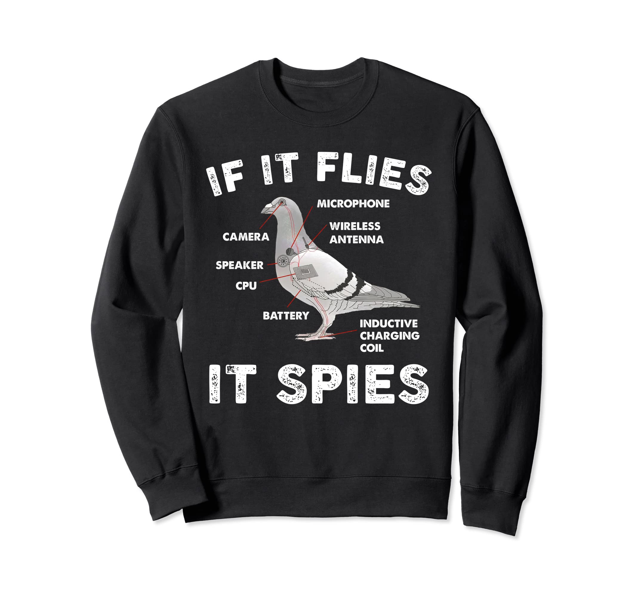 If It Flies It Spies Pigeon Anatomy Bird Aren't Real Sweatshirt