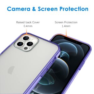 JETech Case for iPhone 12/12 Pro 6.1-Inch, Non-Yellowing Shockproof Phone Bumper Cover, Anti-Scratch Clear Back (Purple)