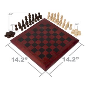 Spin Master 6061068 Wood Chess, Checkers, and Backgammon Board Game Set