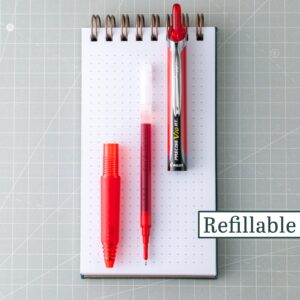 Pilot Precise V10 RT Retractable Liquid Ink Rollerball Pens, Bold Point, 1.0mm, Red Ink, 6 Count