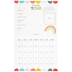 C.R. Gibson BA3-24545 You are My Sunshine Gender Neutral Baby's First Year Keepsake Calendar, 11" W x 18" H Open, Multicolor