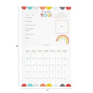 C.R. Gibson BA3-24545 You are My Sunshine Gender Neutral Baby's First Year Keepsake Calendar, 11" W x 18" H Open, Multicolor