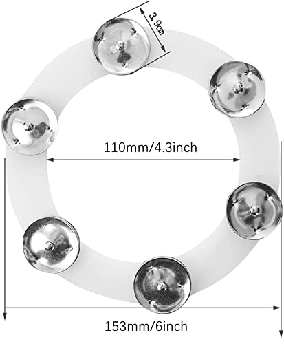 TUOREN 6" Cymbals Ching Ring Mountable Hi-Hat Tambourine with 6 Steel Jingles for Hi Hats, Crashes, Effects Cymbal, Stacks