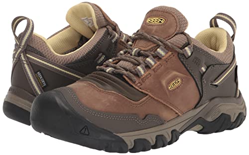 KEEN Women's Ridge Flex Low Height Waterproof Hiking Boots, Safari/Custard, 8