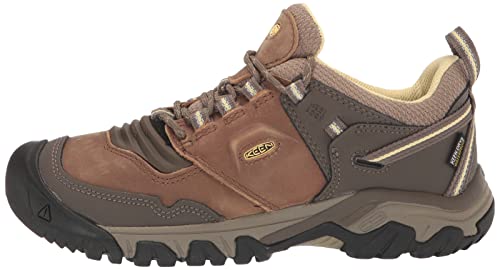 KEEN Women's Ridge Flex Low Height Waterproof Hiking Boots, Safari/Custard, 10