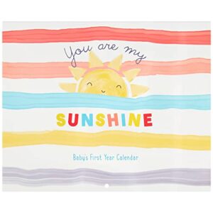 c.r. gibson ba3-24545 you are my sunshine gender neutral baby's first year keepsake calendar, 11" w x 18" h open, multicolor