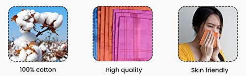 AEJESOP Men's Multicolour Handkerchiefs,100% Soft Cotton, Mens Hankie, Cotton Color Handkerchief Set, Colour Hanky, Gifts Pack of 6 Pieces, SIZE : 16" x 16 "