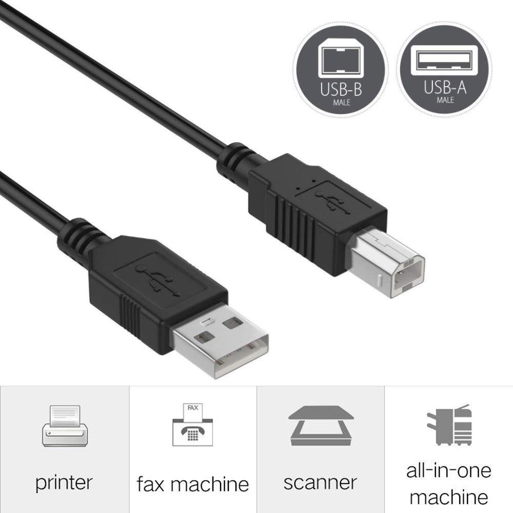 SupplySource 6ft USB Cable Plug Replacement for Samson Carbon 49 MIDI Keyboard Controller Cord