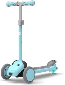 mountalk 3 wheel scooters for kids age 3-5/5-8 years old, kick scooter for boys and girls with light up wheels, mini scooter for children (blue)