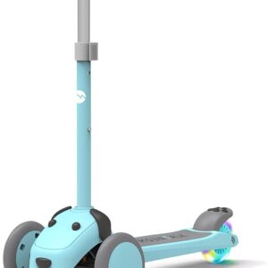 MOUNTALK 3 Wheel Scooters for Kids Age 3-5/5-8 Years Old, Kick Scooter for Boys and Girls with Light Up Wheels, Mini Scooter for Children (Blue)