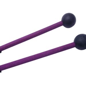 TUOREN 1 Pair 9 Inch Rubber Xylophone Sticks Tongue Drum Mallets Percussion Sticks Hammer for Glockenspiel, Xylophone, Chime, Woodblock, and Bells (Purple)