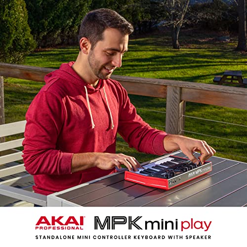 AKAI Professional MPK Mini Play MK3 - MIDI Keyboard Controller with Built in Speaker and Sounds Plus Dynamic Keybed, MPC Pads and Software Suite