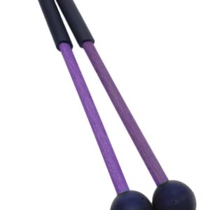 TUOREN 1 Pair 9 Inch Rubber Xylophone Sticks Tongue Drum Mallets Percussion Sticks Hammer for Glockenspiel, Xylophone, Chime, Woodblock, and Bells (Purple)