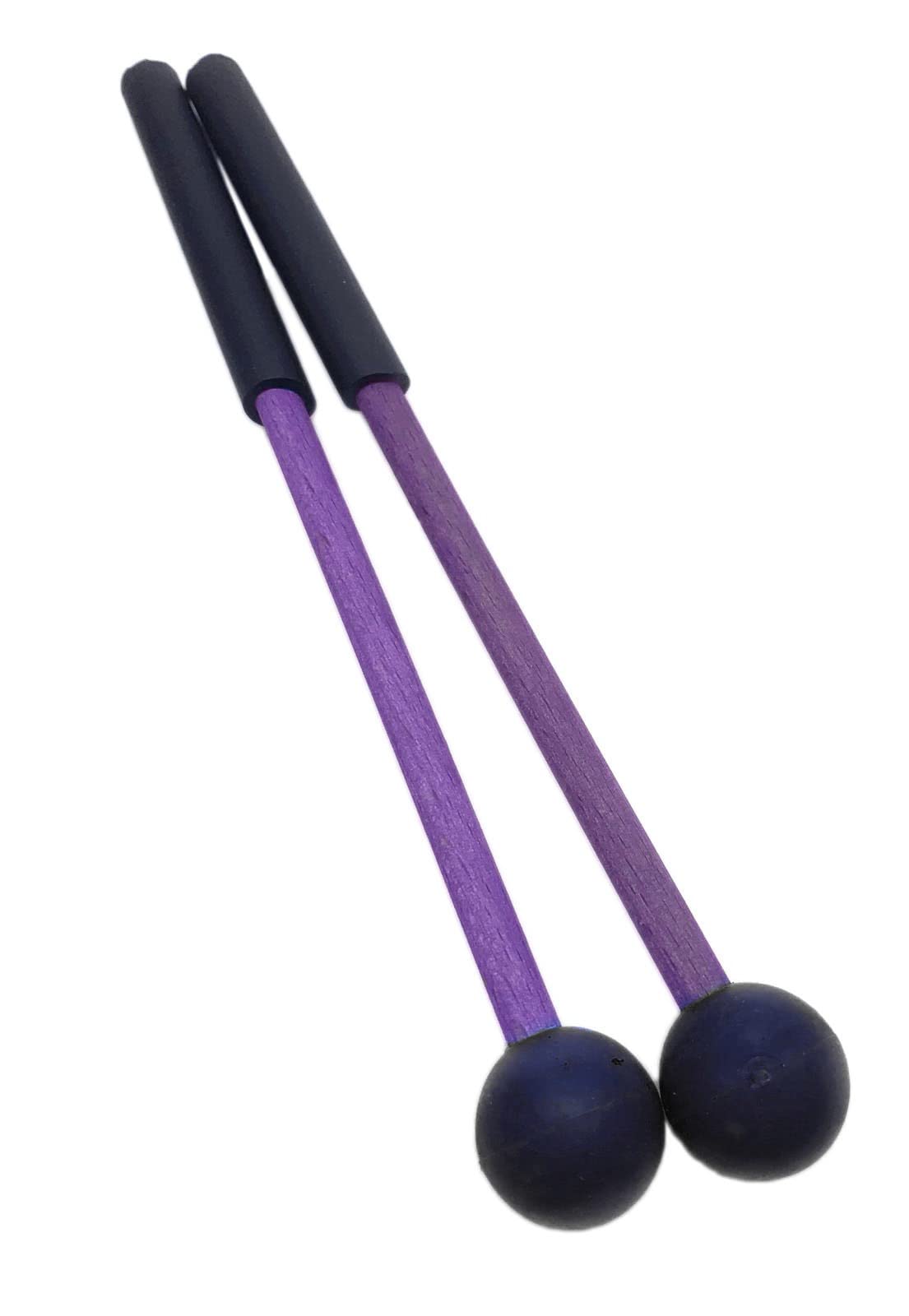 TUOREN 1 Pair 9 Inch Rubber Xylophone Sticks Tongue Drum Mallets Percussion Sticks Hammer for Glockenspiel, Xylophone, Chime, Woodblock, and Bells (Purple)