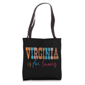 retro virginia is 4 lovers outdooors va for virginians gift tote bag