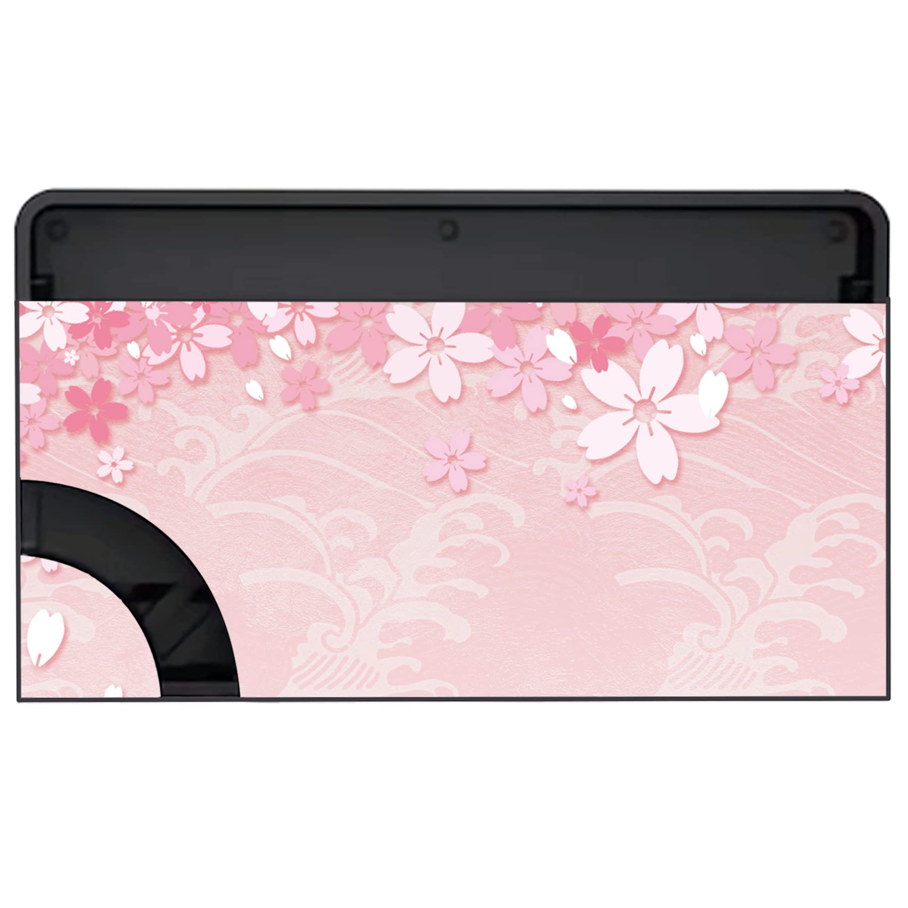 PlayVital Full Set Protective Stickers for Nintendo Switch OLED Model, Customized Vinyl Decal Skins for Switch OLED Console & Joycon & Dock & Grip - Cherry Blossoms Petals