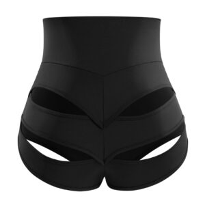 Women's High Waisted Cut Out Booty Shorts Strappy Hollow Scrunch Mini Hot Pants Ripped Butt Lifting Yoga Sport Pole Dance Rave Bottom Boy Shorts Black Small