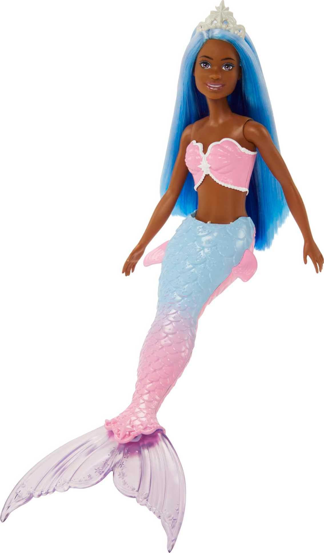 Barbie Dreamtopia Mermaid Doll with Blue Hair, Pink & Blue Ombre Tail & Headband Accessory