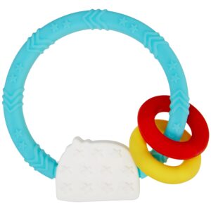 C.R. Gibson BTEE-24550 Colorful Rainbow Ring 100% Food Grade Silicone Teether for Babies, 3.15" W x 3.25" L, Multicolor