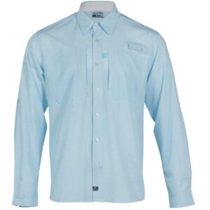 salt life h20 long sleeve classic fit shirt, airy blue, x-large