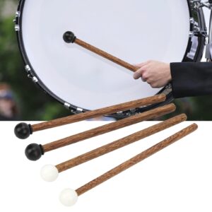 4Pcs Steel Tongue Drum Stick Mallets Rods Rubber Tongue Drum Mallet with Wood Handle Rubber Percussion Mallets Xylophone Mallet Drumstick Percussion Instrument Parts, 6.5 Inch