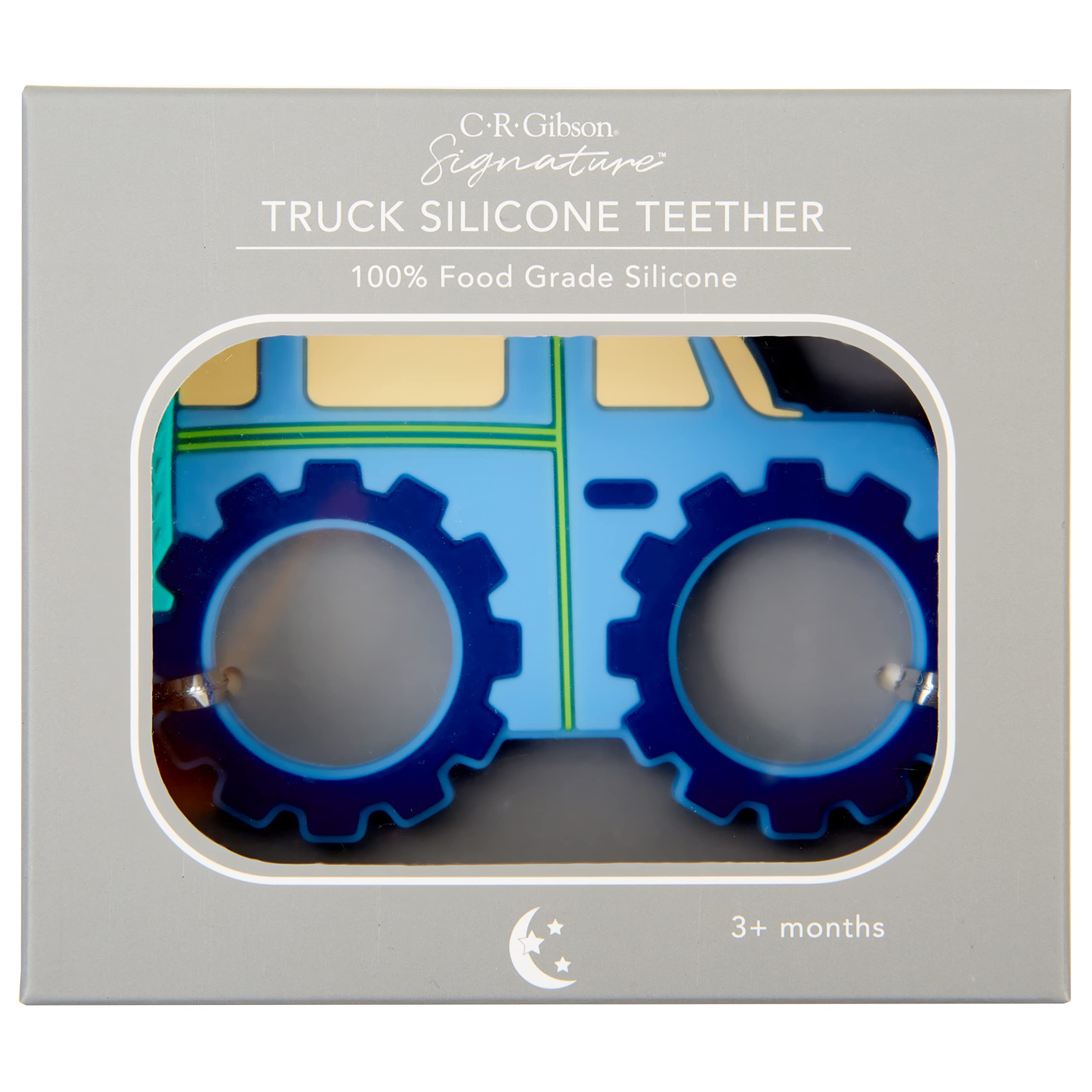 C.R. Gibson BTEE-24548 Truck 100% Food Grade Silicone Teether for Babies, 4" W x 2.2" L, Multicolor