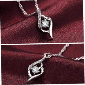 U-M Ladies Necklace Silver Diamond Women Necklace 925 Sterling Silver Statement Crystal Pendant C for Women Fashion Jewelry Accessories Useful