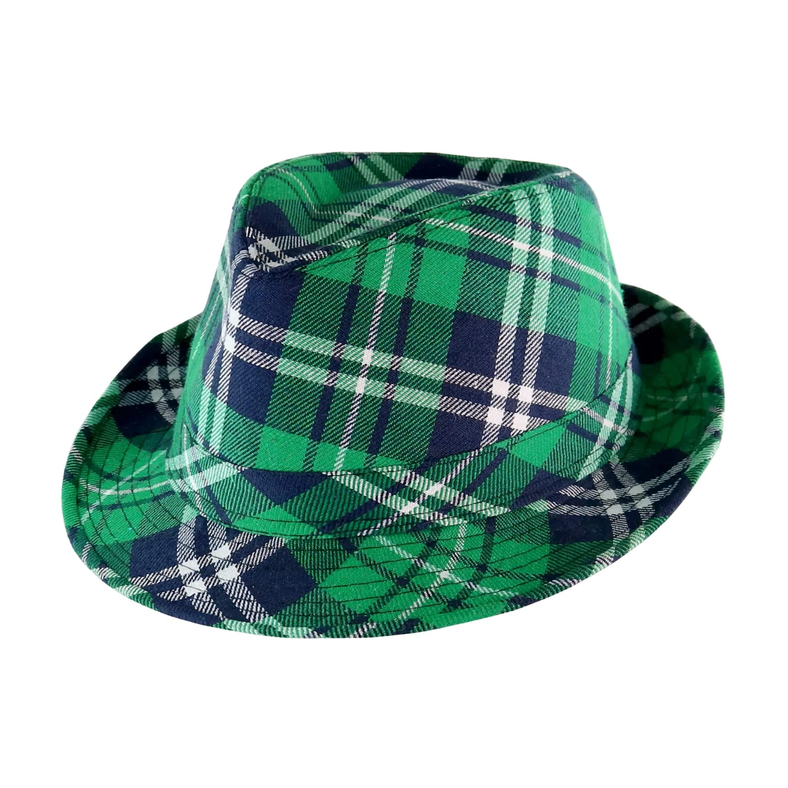 lycycse St Patricks Day Hat Leprechaun Costume Cap Irish Green Top Hat St Patrick Accessories Plaid Fedora hats