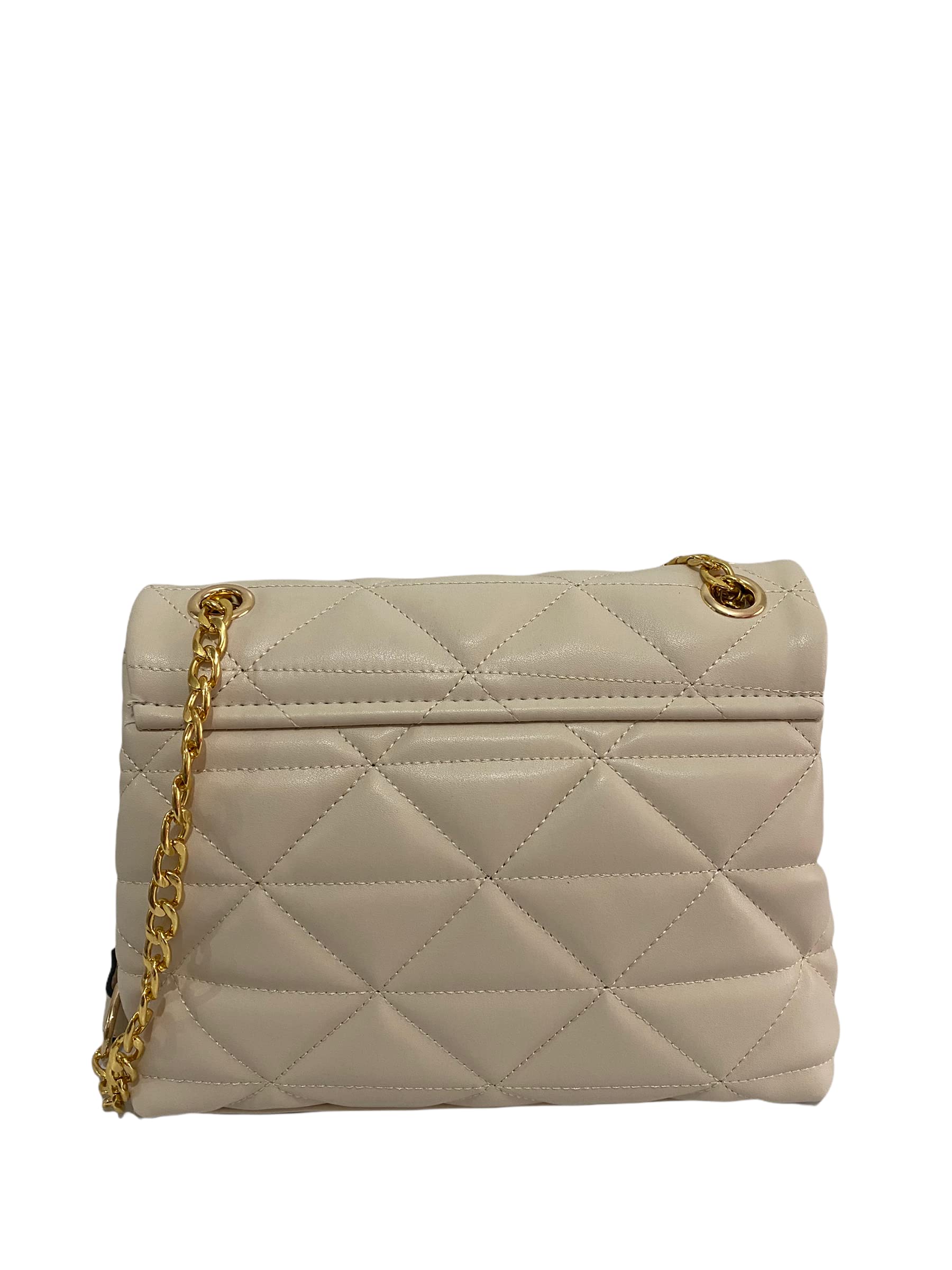 SANMORRİS Crossbody Bag for Women, Medium Shoulder Bag Vegan Purses and Handbags with Faux Leather and Chain.(Cream color)