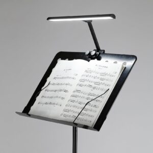 aetee super bright music stand lights led clip on light rechargeable built-in 4000mah lithium battery operated long-lasting usb-c eye-care clamp lamp foldable for sheet music