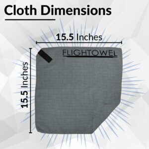 FlighTowel Disc Golf Towel | Warm-up Towel for Disc Golf | Microfiber Cloth with Innova Destroyer Fob | Prevent Injuries and Gain Strength (Colors Will Vary) (Left-Handed)