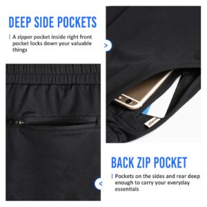 maamgic Mens Running Shorts, Soft 5" Gym Short with Zip Pockets, Quick Dry Workout Athletic Shorts for Men Black Large