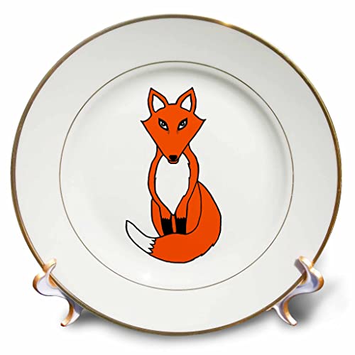 3dRose 8 inch Porcelain Plate - Sassy little fox Animal - Fox