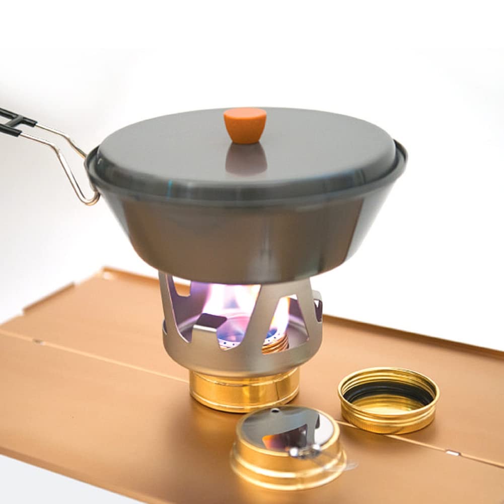 Ochine Portable Outdoor Mini Alcohol Stove Burner Portable Camping Stove with Aluminium Stand Lightweight Camping Cookware Set Outdoor Kitchen Equipment for Camping, Hiking, Backpacking, Picnic