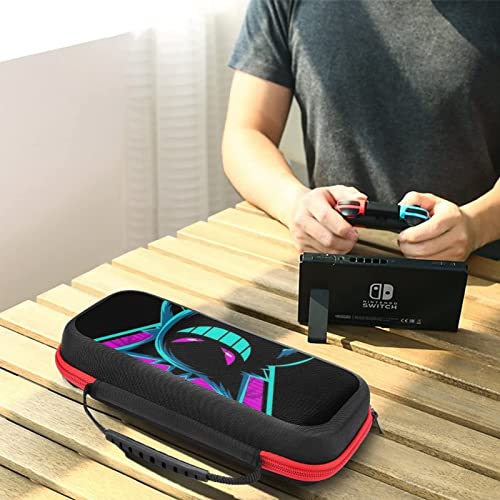 Switch Carrying Case for Nintendo Switch,Ghost Ink 20 Game Cartridges Hard Shell Travel Switch Pouch for Console & AccessoriesFit Original Charger AC Adapter