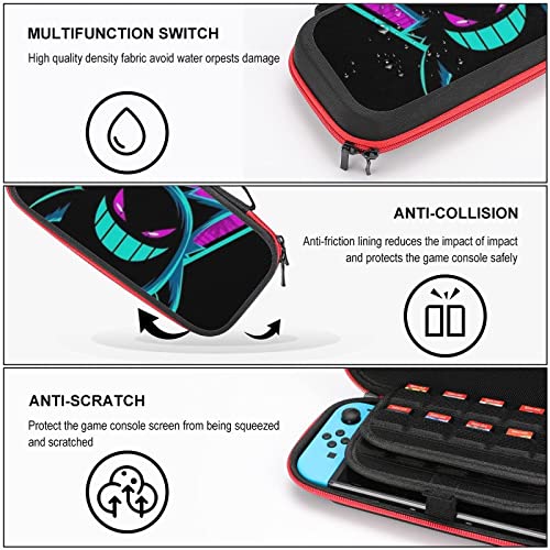 Switch Carrying Case for Nintendo Switch,Ghost Ink 20 Game Cartridges Hard Shell Travel Switch Pouch for Console & AccessoriesFit Original Charger AC Adapter