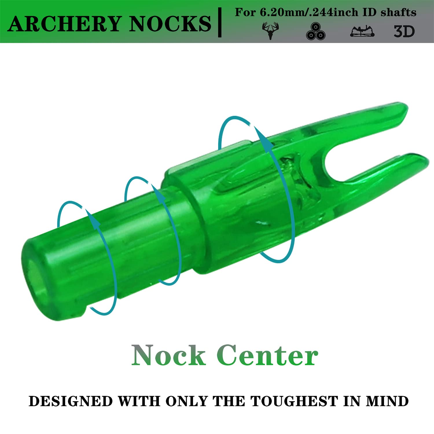 Hosolee 36 Pack Arrow Nocks ID 6.20mm/.244inch Insert Tails for Archery Hunting Target Shooting