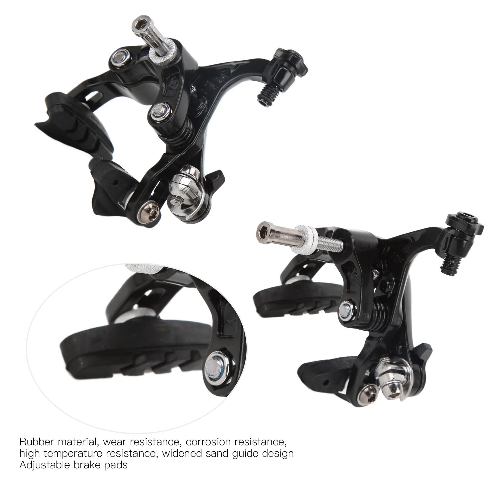 C Brake Front Rear Set Road Calipers Aluminum Alloy Road C Brake Caliper Pull Brake Set Cycling Bike Front Rear Rim Brake Clamp