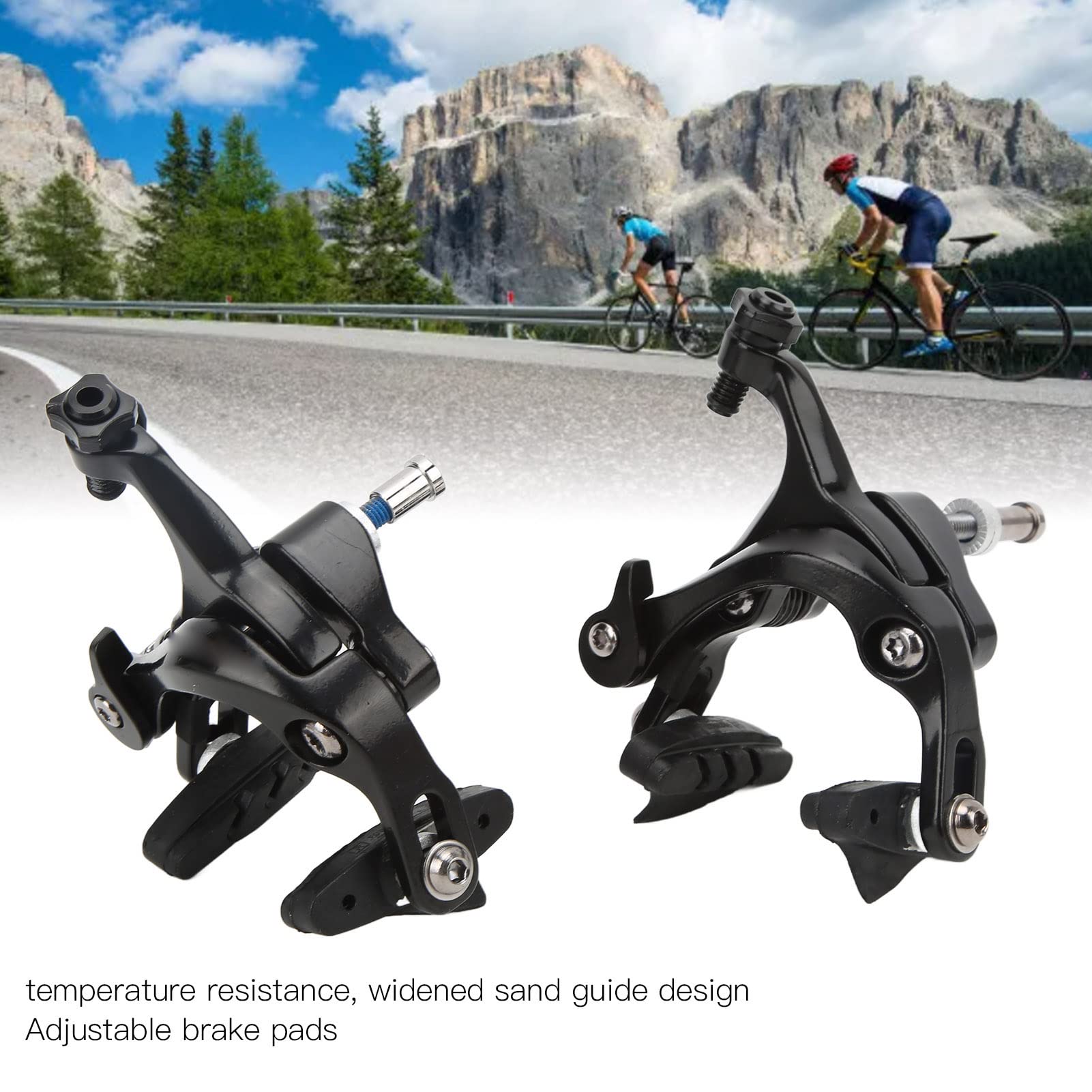 C Brake Front Rear Set Road Calipers Aluminum Alloy Road C Brake Caliper Pull Brake Set Cycling Bike Front Rear Rim Brake Clamp