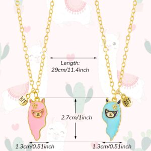 2 Pieces Half Heart Bff Necklace Friendship Necklace for Women Men Friends Birthday Gifts(Sheep Style)