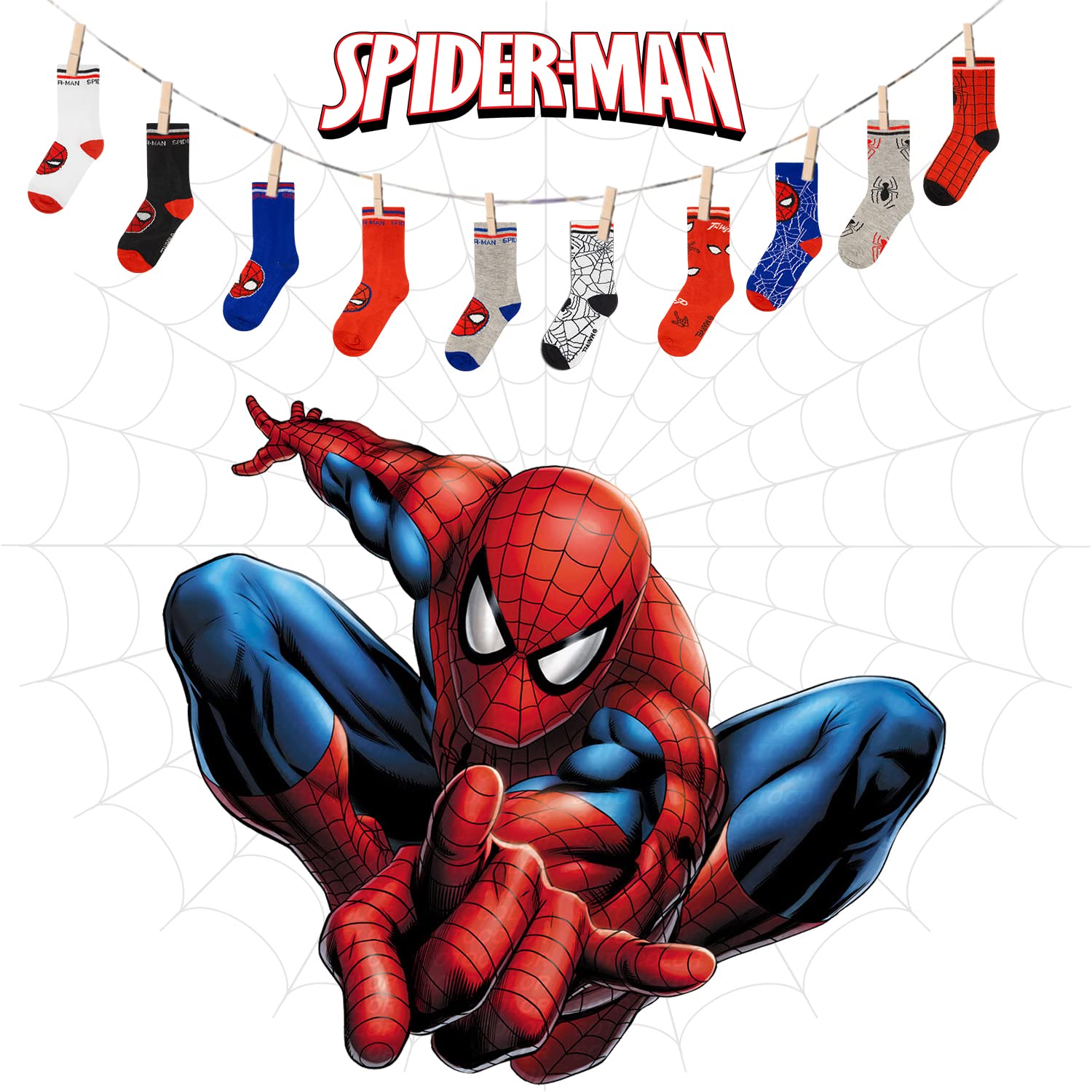 Marvel Spiderman Boys Socks, 10-Pack of Decorative Spiderman Toddler Socks, Amazing Legends Socks for Boys