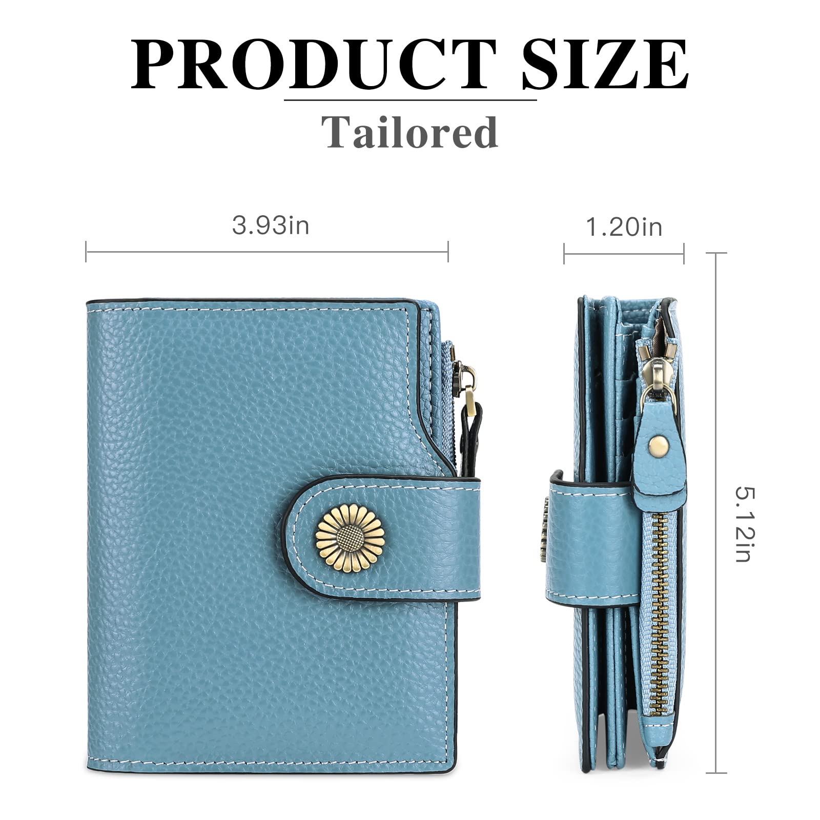 FALAN MULE Small Wallet for Women Genuine Leather Bifold Compact Small Womens Wallet with RFID Blocking